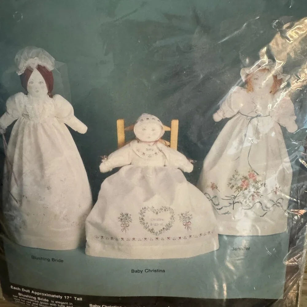 Bucilla Pillowcase Dolls  33212 Gallery 1992 Stitches Bride Christina Jennifer